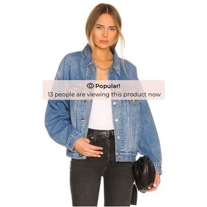 Levi's Blue Denim Jacket with Brown Patch